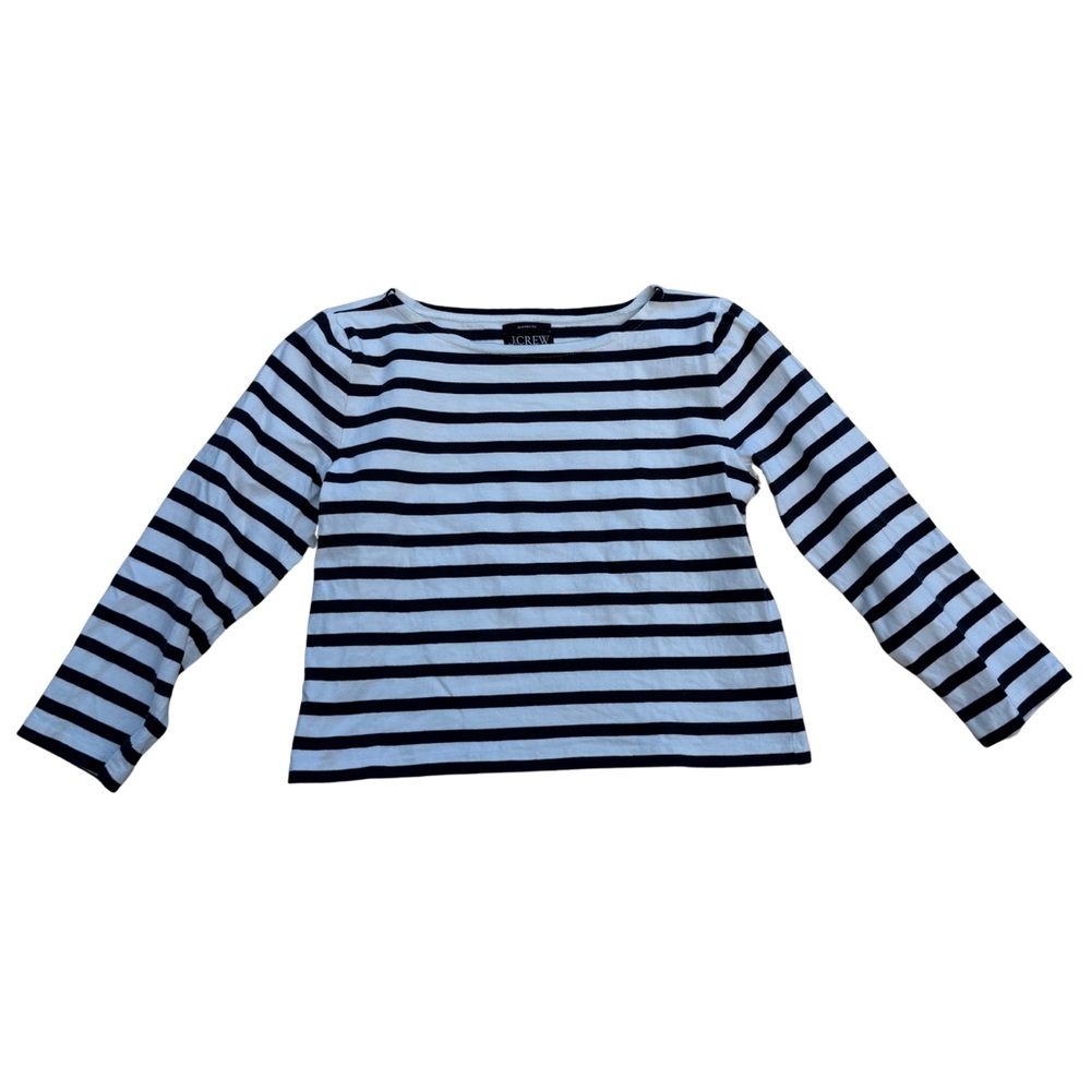 J. Crew Cropped Fit Striped Long Sleeve Medium